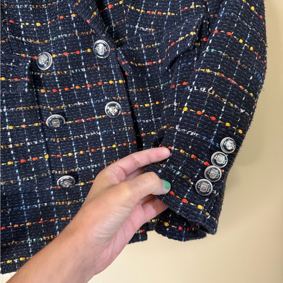 Veronica Beard Rumer Tweed Dickey Jacket Blazer Blue Multicolor Size 4 - Picture 6 of 10